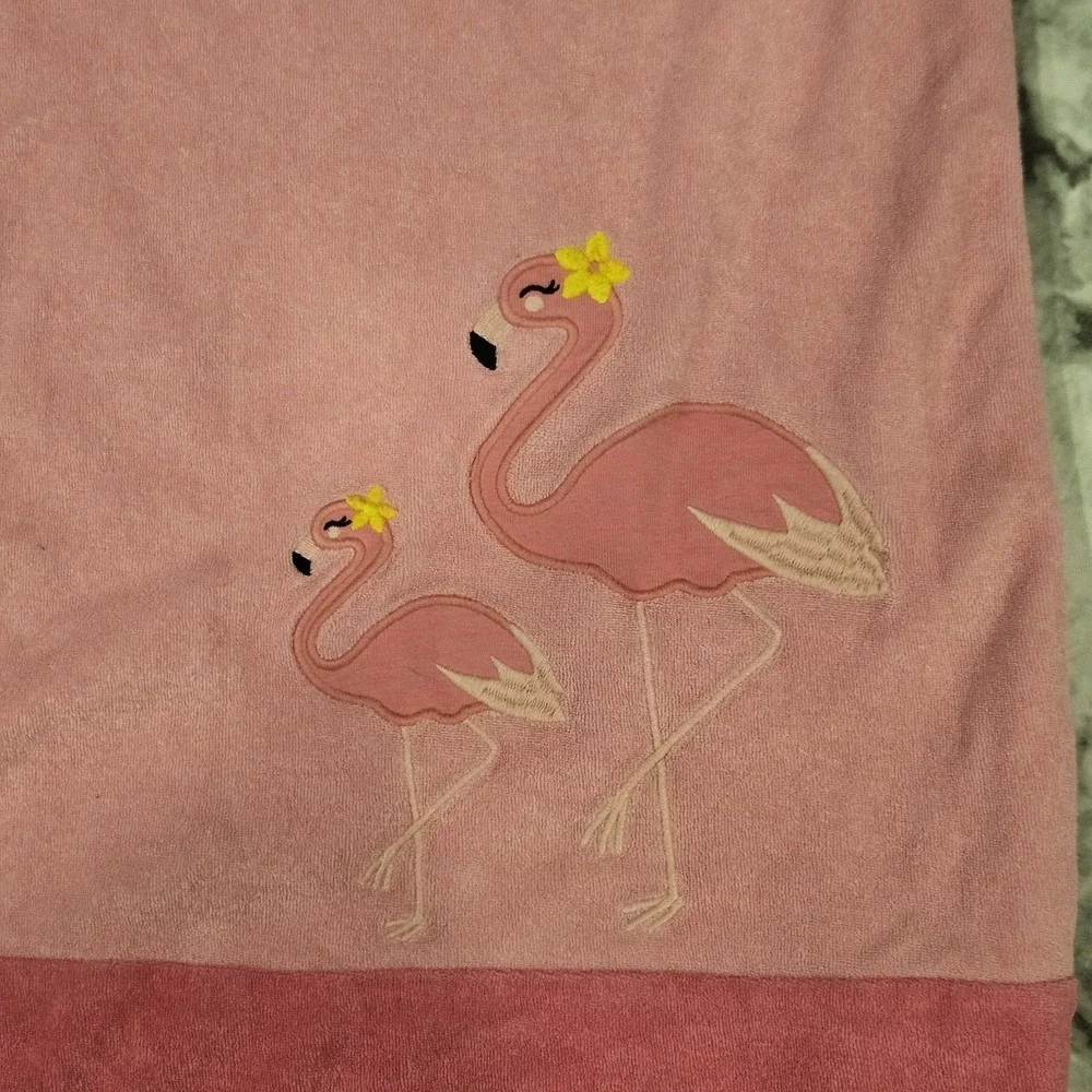 Gymboree Flamingo Terry Cloth Swim Cover Up‎ Girls Size 12 Pink Hooded Beach